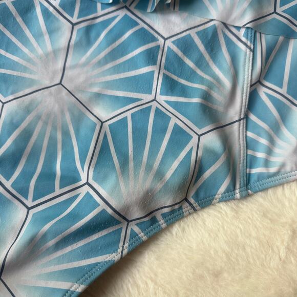 Kortni Jeane Blue Tile Peplum Swim Bikini Bottoms XL Extra Large - Picture 6 of 8